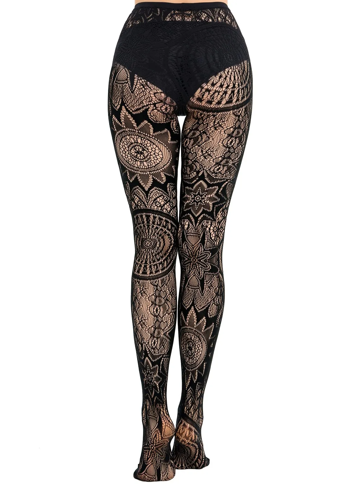 HONENNA Patterned Fishnets Tights Black Pantyhose Stockings for Women, 1-6 Pairs