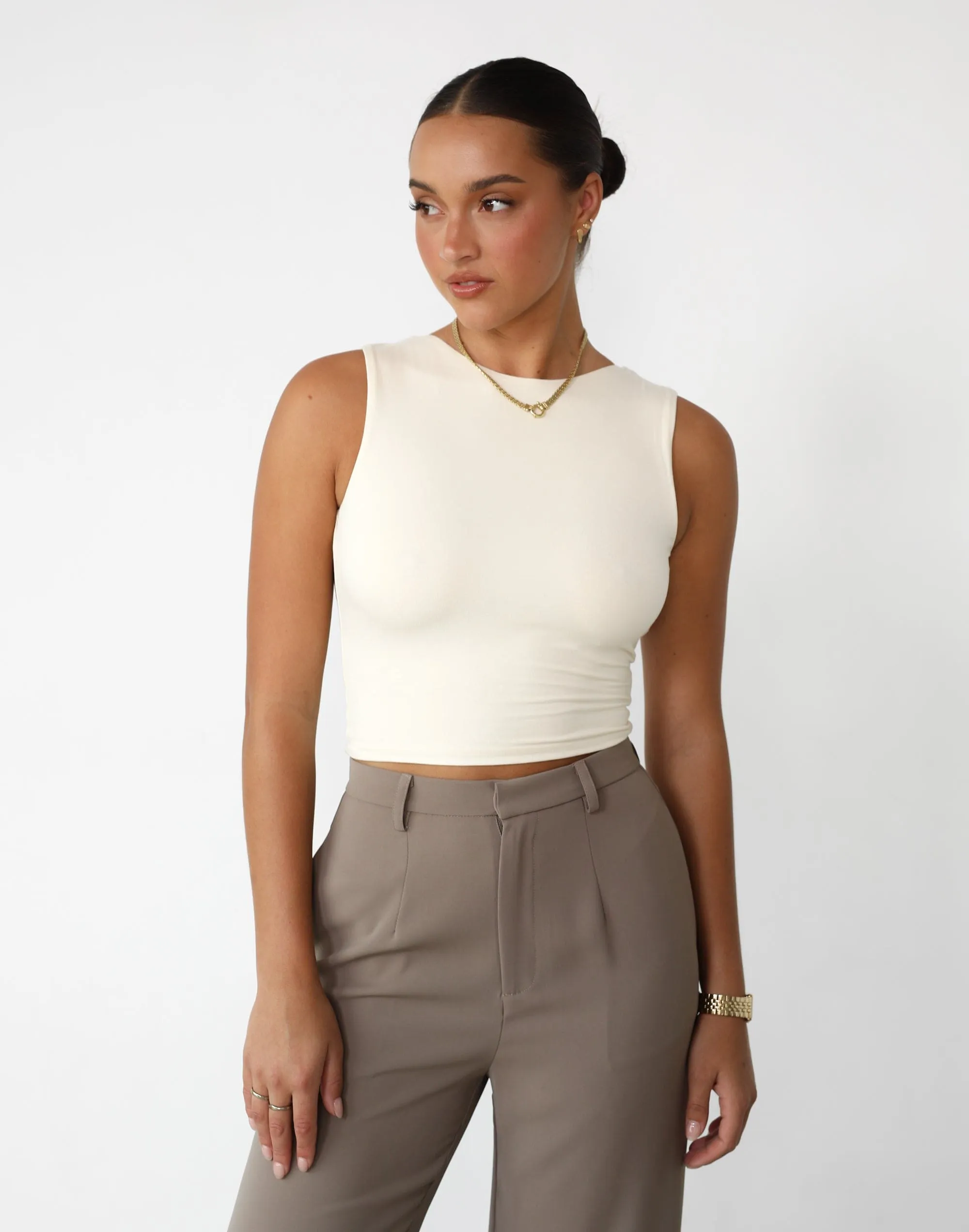 Indi Crop Top (Cream)