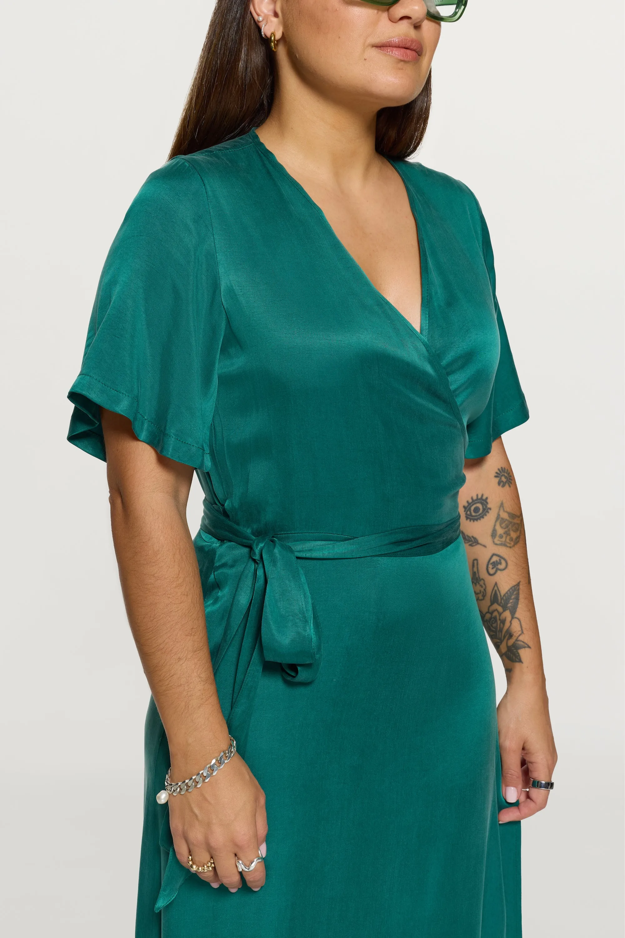 Jaqi Wrap Dress Emerald