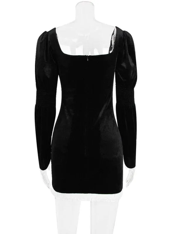 Jayde Long-sleeved Square Neck Hip-hugging Dress