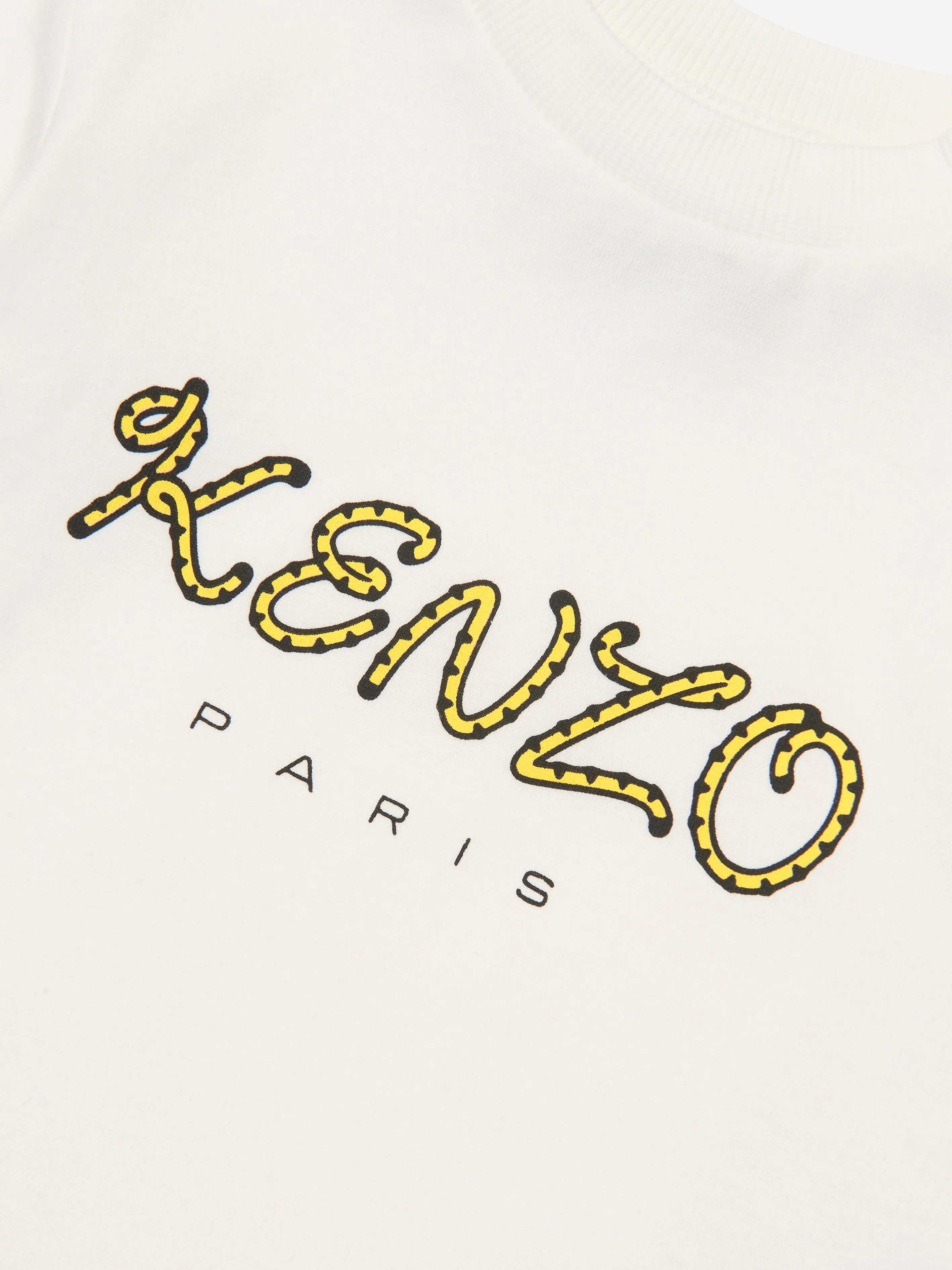 KENZO Baby Long Sleeve Logo T-Shirt in Ivory