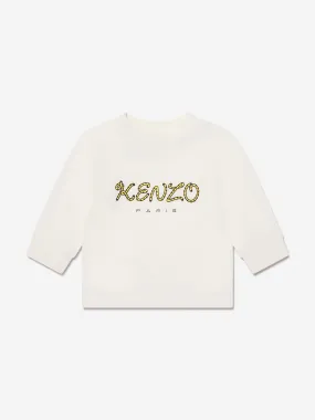 KENZO Baby Long Sleeve Logo T-Shirt in Ivory