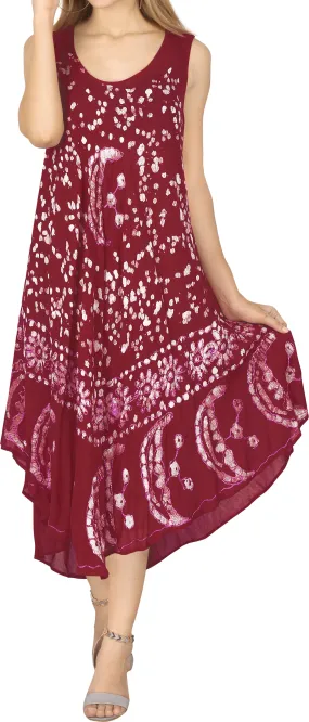 LA LEELA Girls Rayon Cover Up Short Dress Red US: 14 (L) THRU Plus Size 20W (2X)