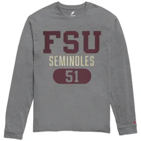 League Men's FSU Seminoles Tri-flex Long Sleeve T-shirt - Graphite Heather