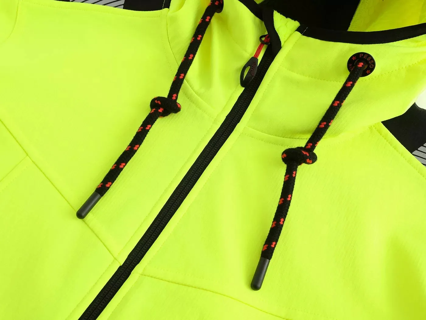 LEO_HVG, RIPSTOP SOFTSHELL JACKET PESSO LEO, BLACK/YELLOW