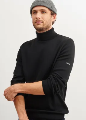 Lery jumper - high neck, in plain wool (NOIR)