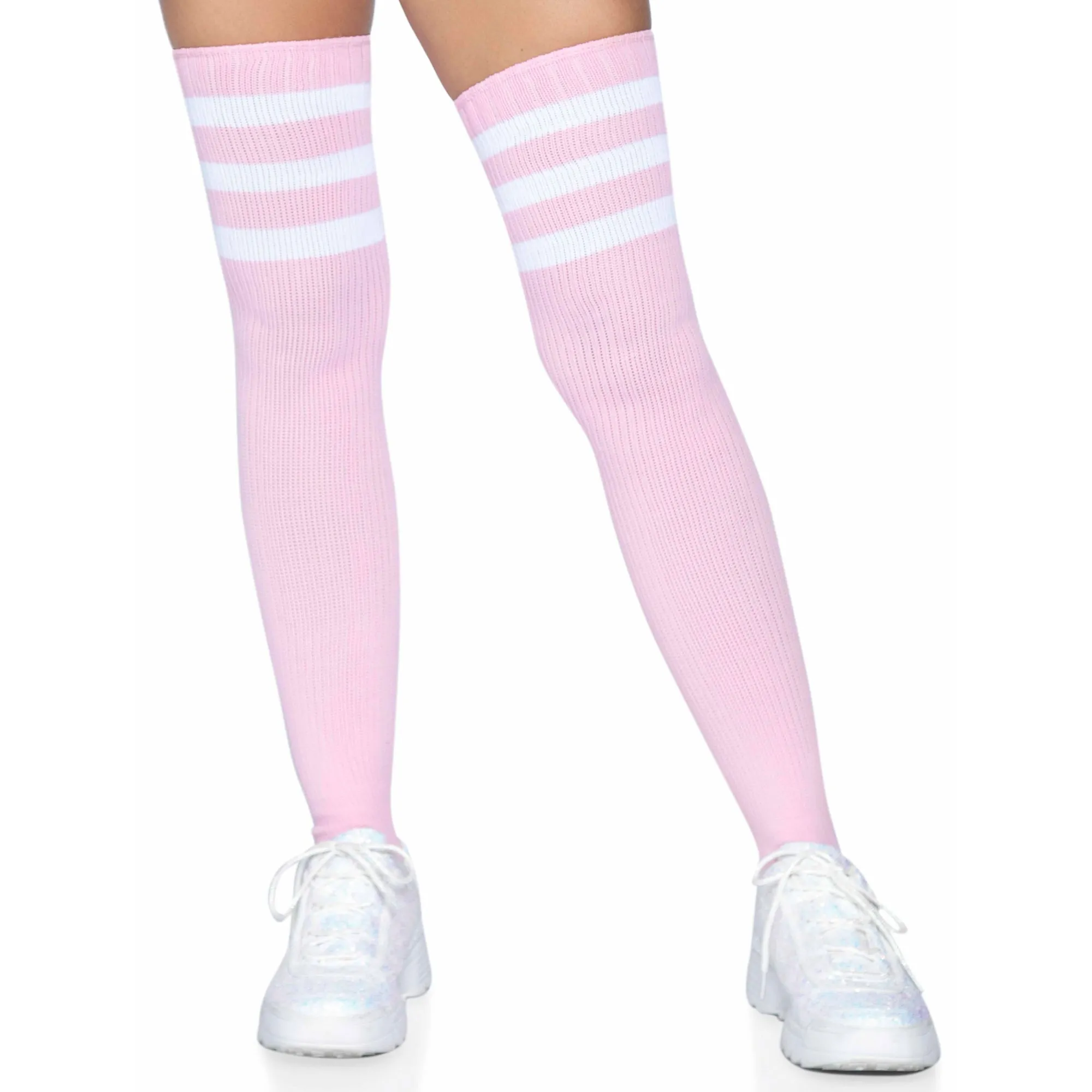 Light Pink Athletic Thigh-High Hosiery for Adults