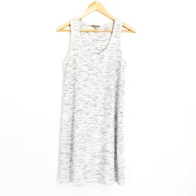 Lilla P Heathered White & Grey Cotton Tank Dress- Size S