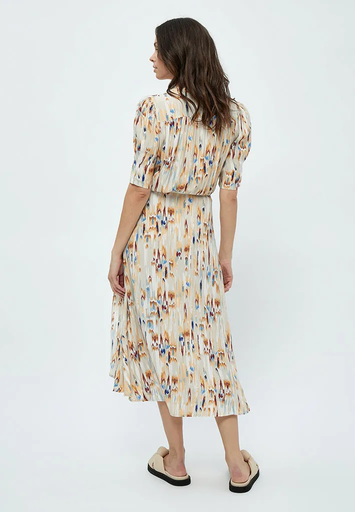 Mahogany Mena Midi Dress - Feather Gray Print