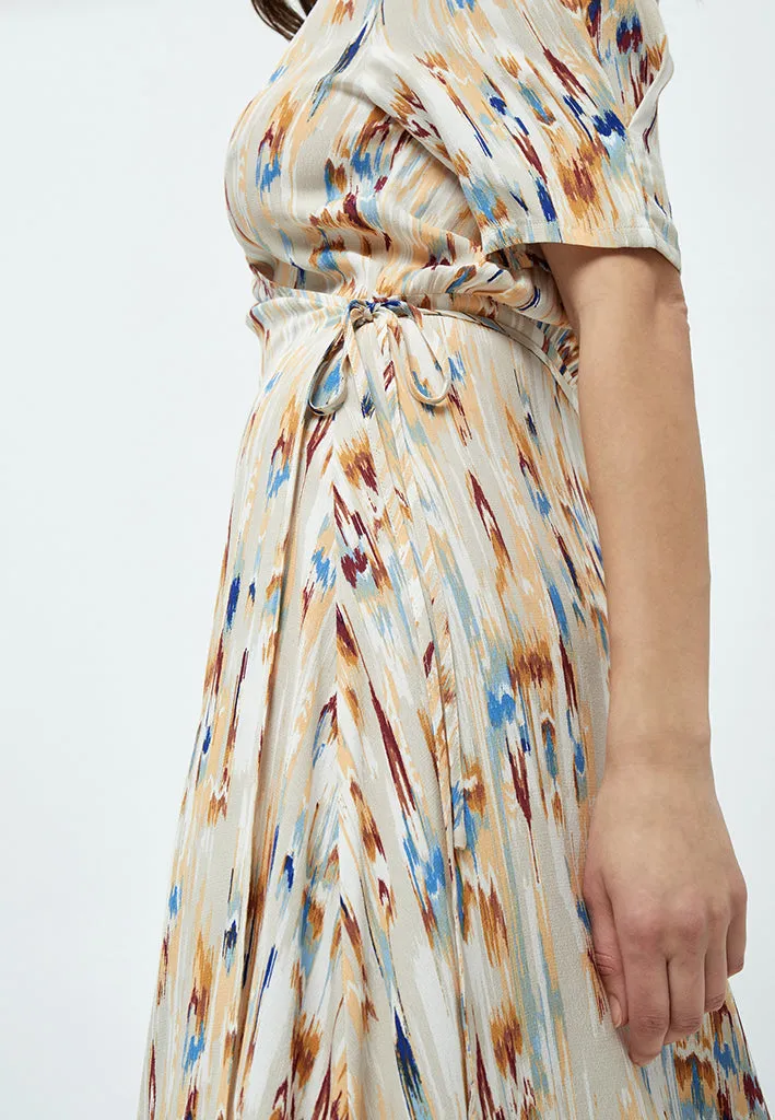 Mahogany Mena Midi Dress - Feather Gray Print