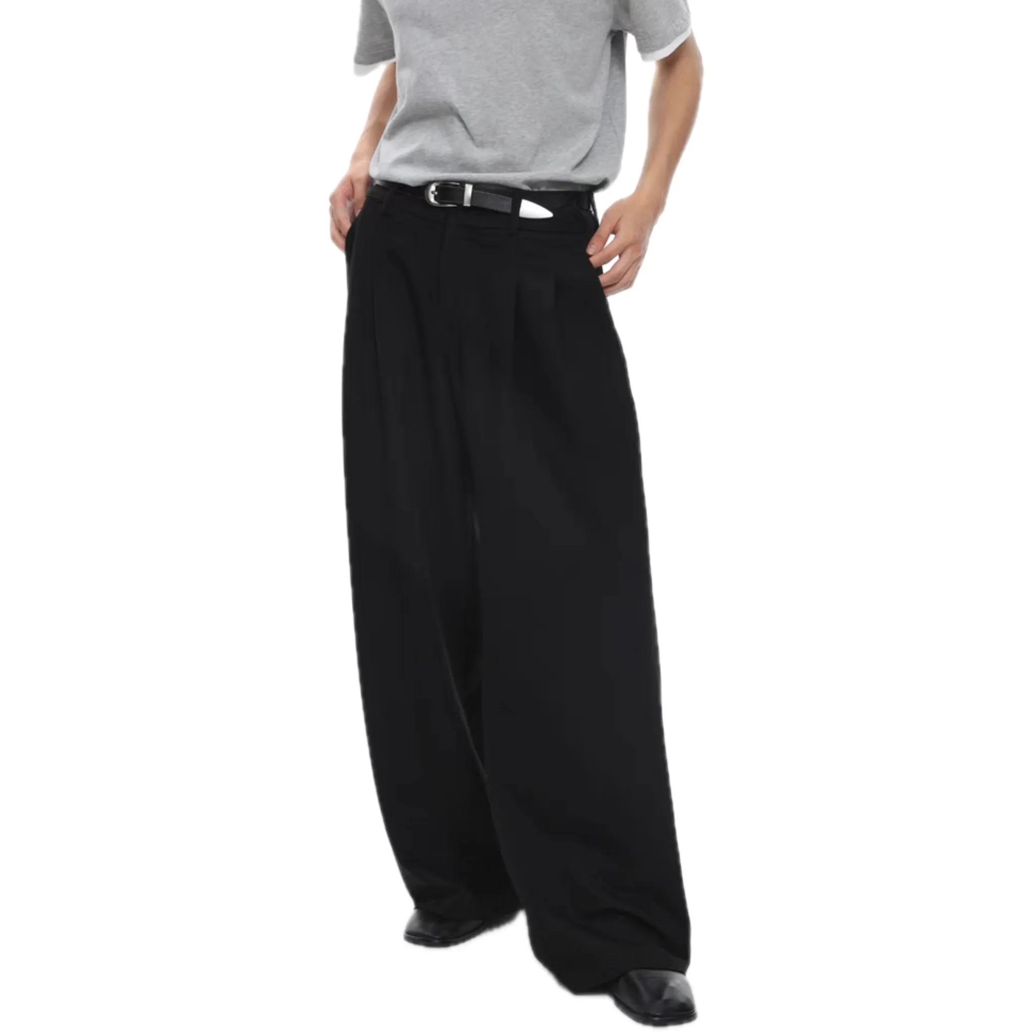 Male Two Pleat Slacks in Black