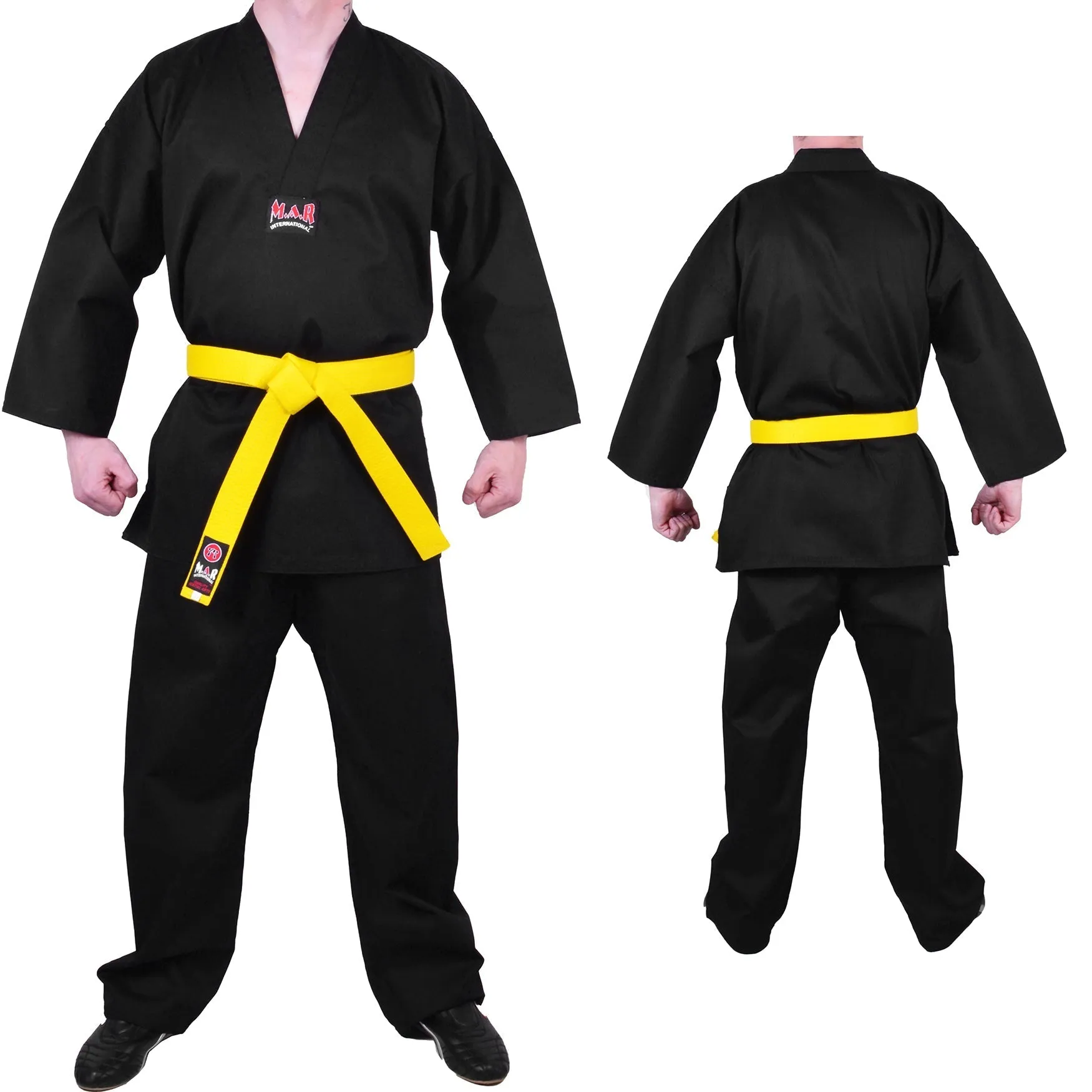 MAR-002 |  Black V-Neck Karate Uniform Gi (8oz Fabric)