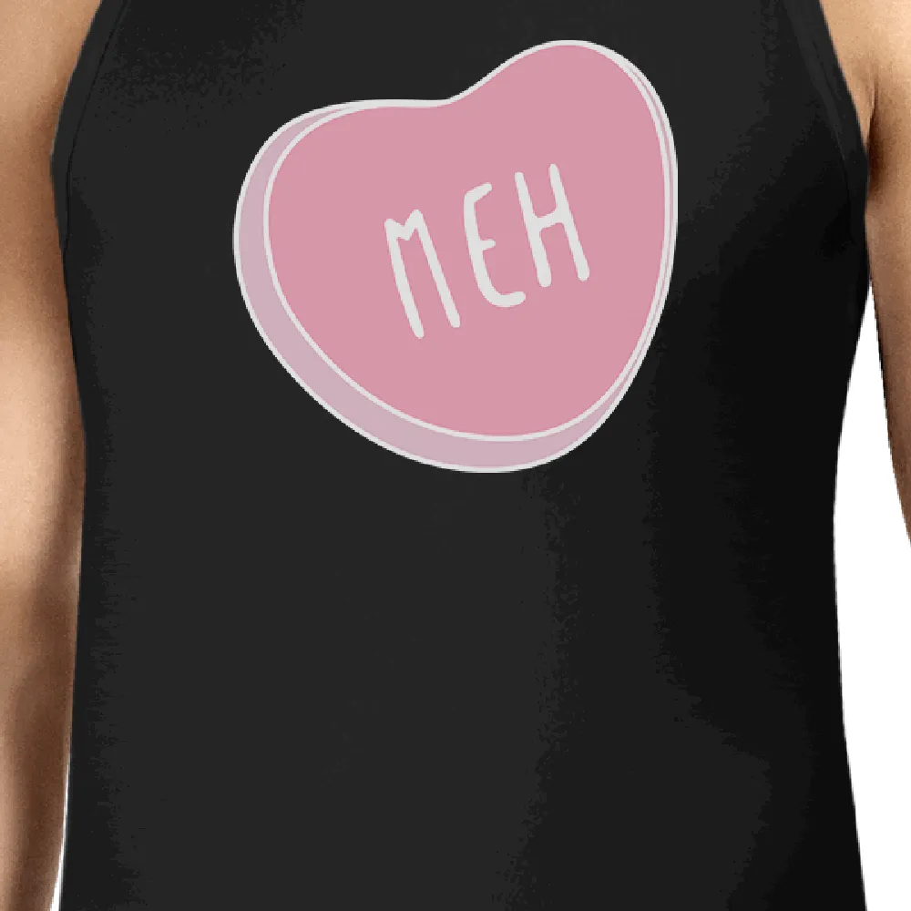 Meh Heart Men's Cotton Tank Top Lovely Design Heart Printed