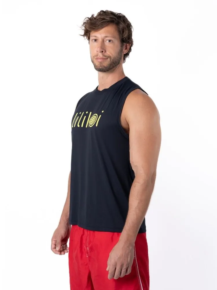 Men's Dri-Fit Sleeveless Shirt with LILIKOI logo - BLACK / YELLOW