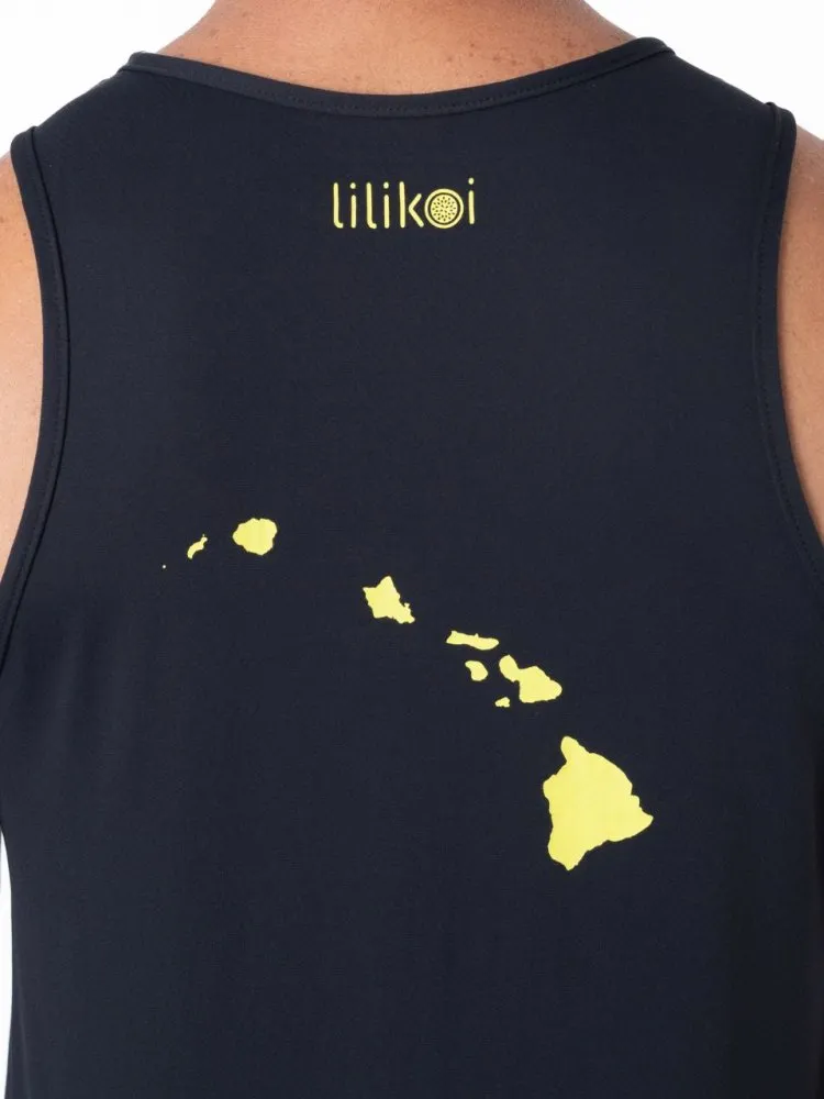 Men's Dri-Fit Sleeveless Shirt with LILIKOI logo - BLACK / YELLOW