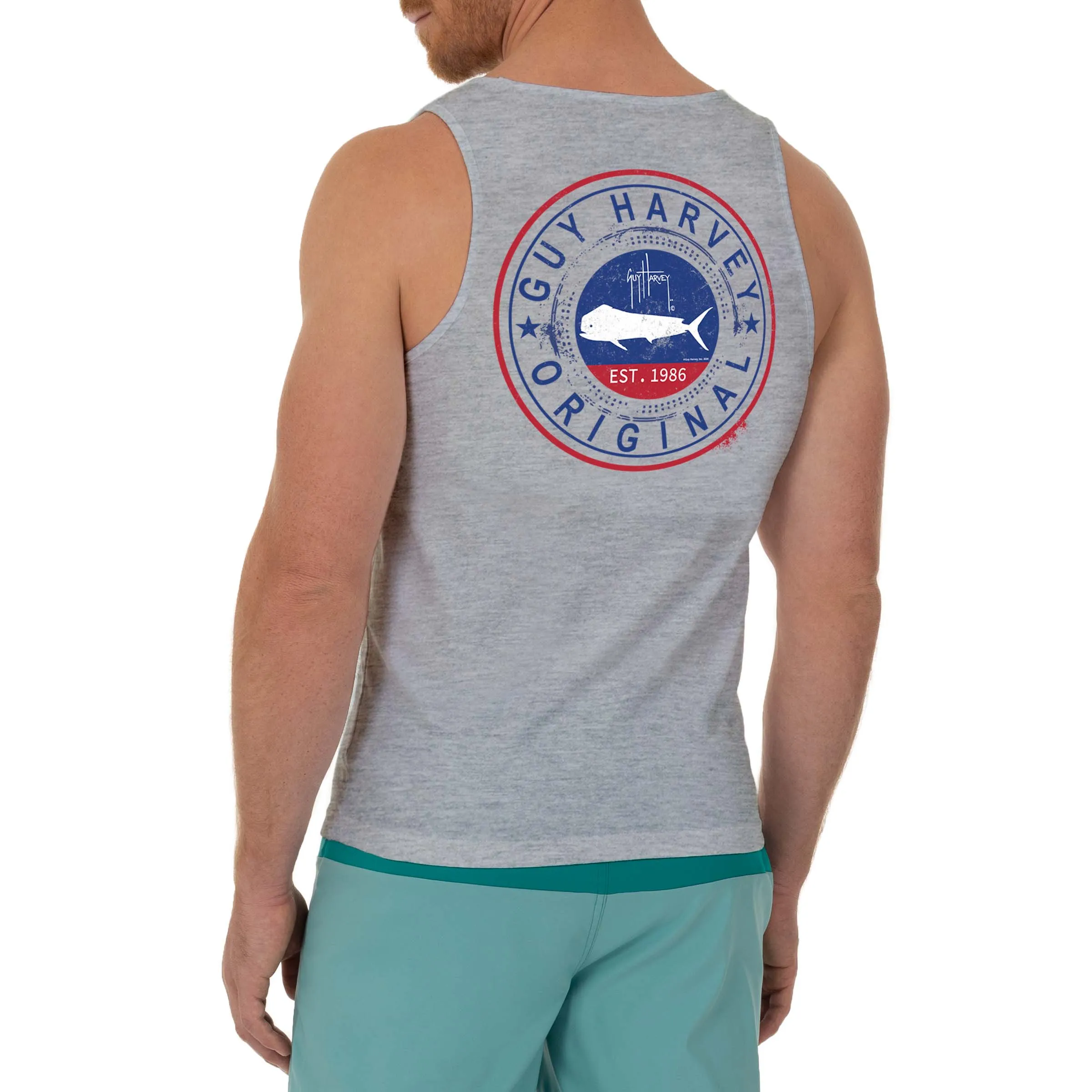 Men's Mahi Circle Grey Tank Top