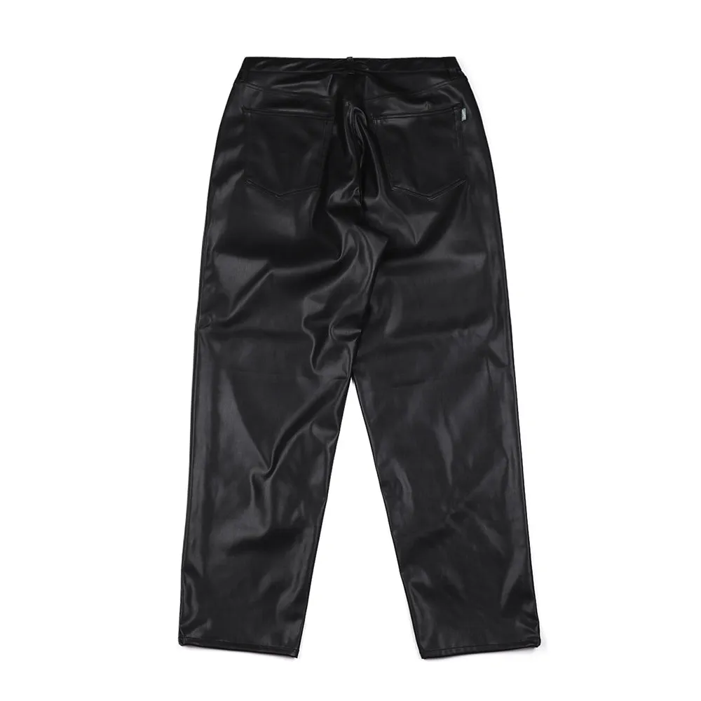 MID90 BAGGY VEGAN LEATHER PANTS BLACK