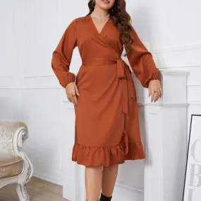 Miranda Wrap Belted Midi Dresses