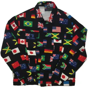 Multi Flag Black Denim Jacket