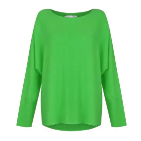 Mya Lightweight Boxy Jumper in Grass Green