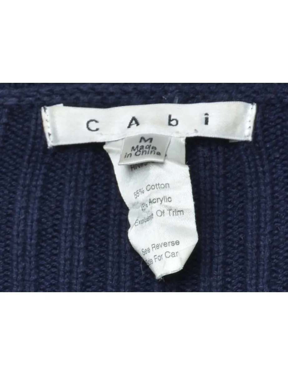 Navy Cable Knit Jumper - M