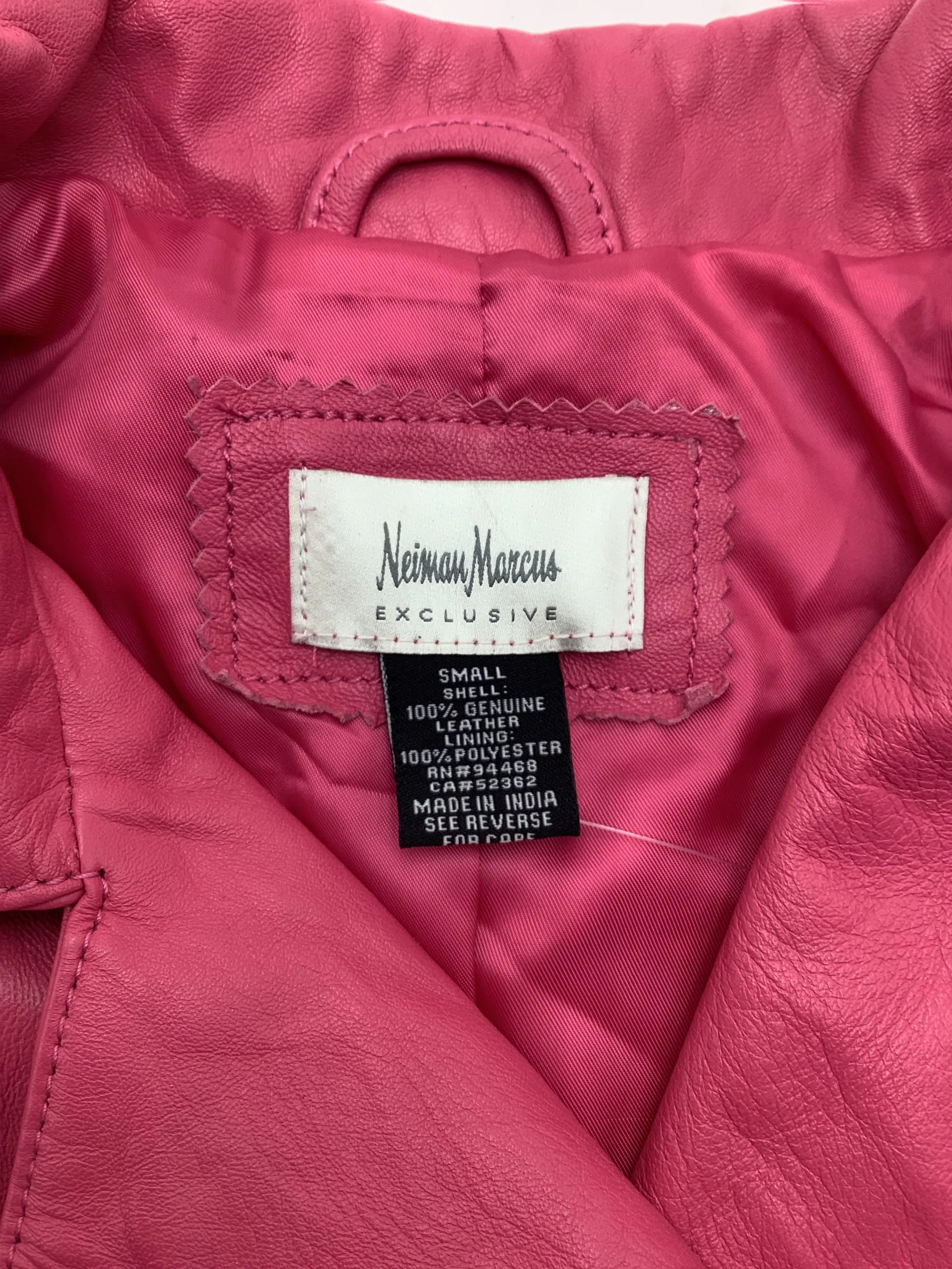 Neiman Marcus Women's Leather Biker Jacket Pink Size: S