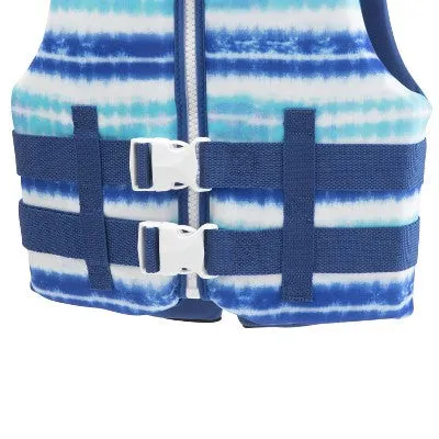 New - Speedo Youth Life Jacket Vest - Blue Tie-Dye