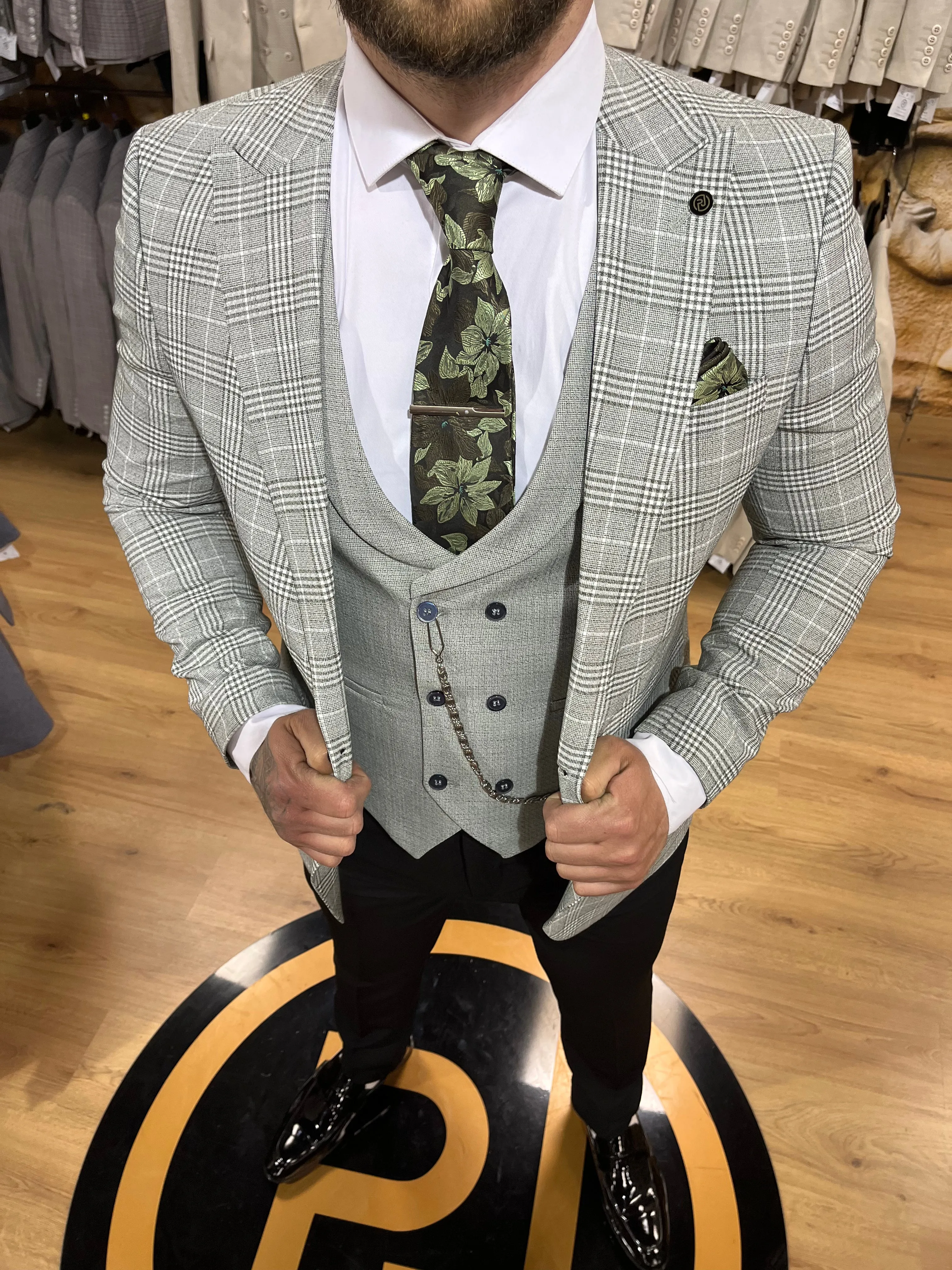 Picasso - Sage Green 3 Piece Suit