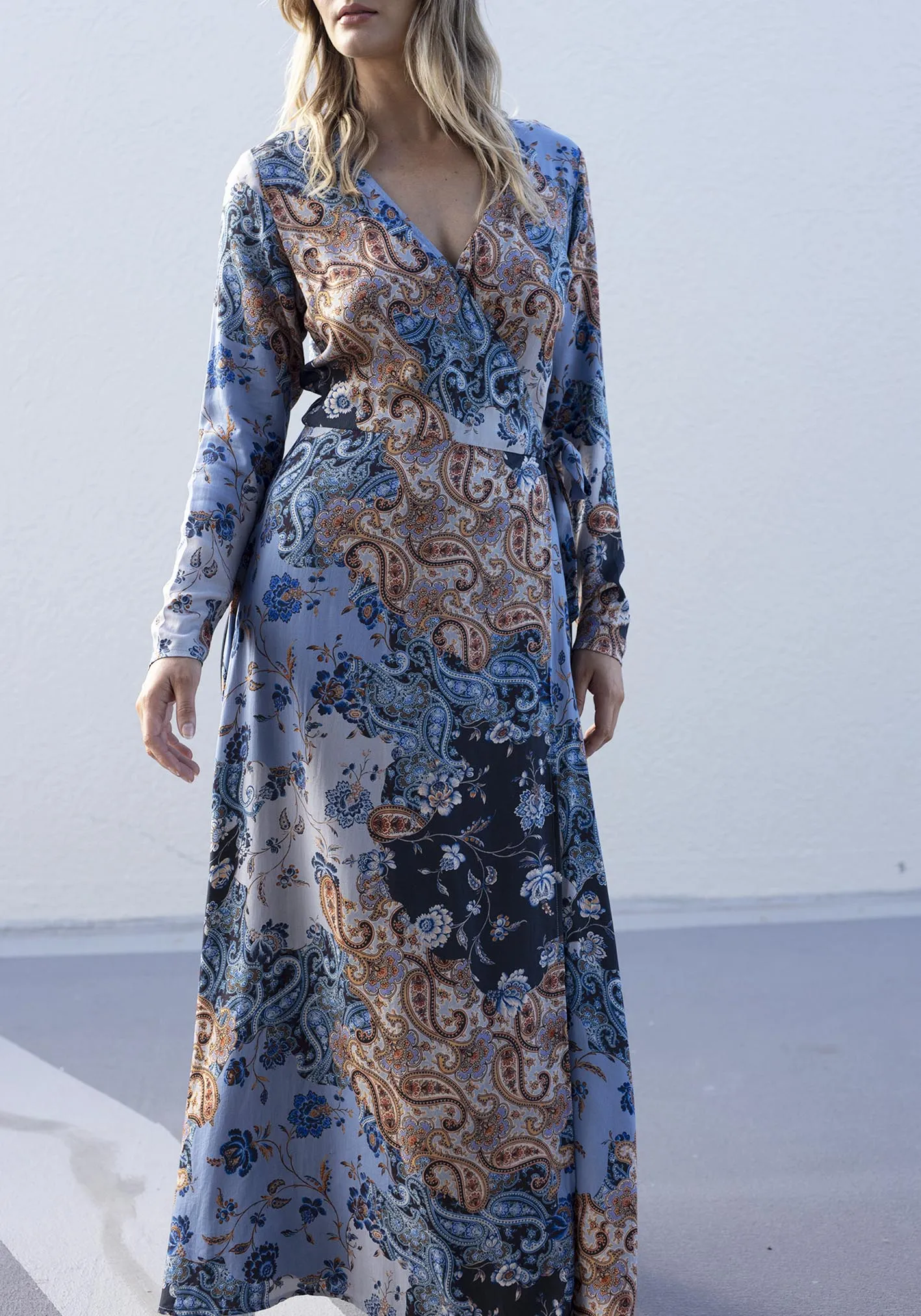 Picnic Paisley Maxi Wrap Dress