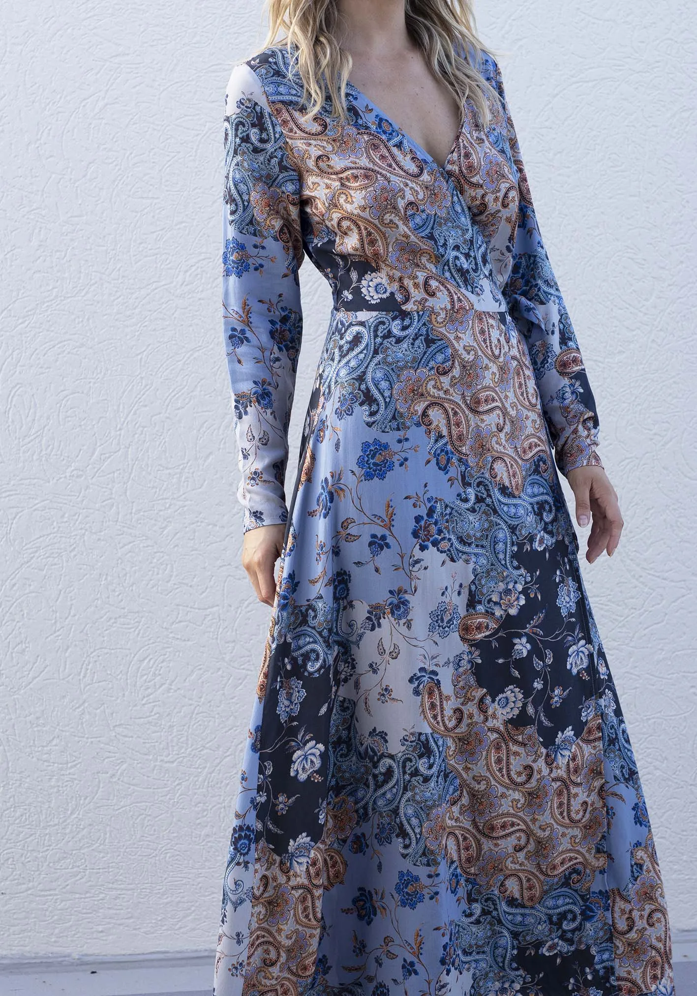 Picnic Paisley Maxi Wrap Dress