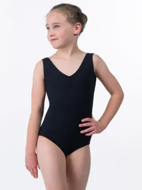 Pinch Front Tank Child Size Leotard with Mesh 'V' Back