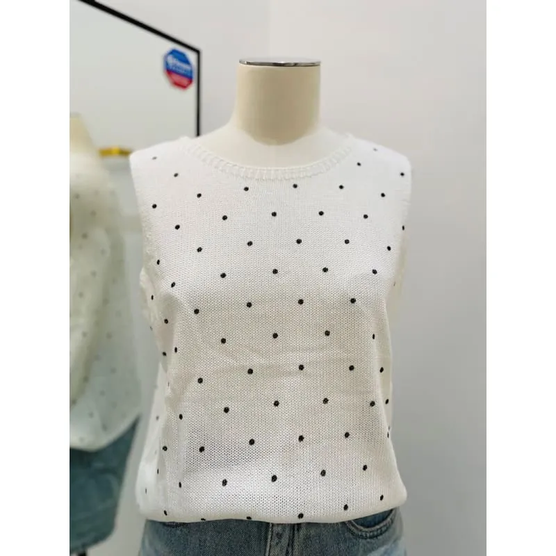 Polka Dot Tank | White