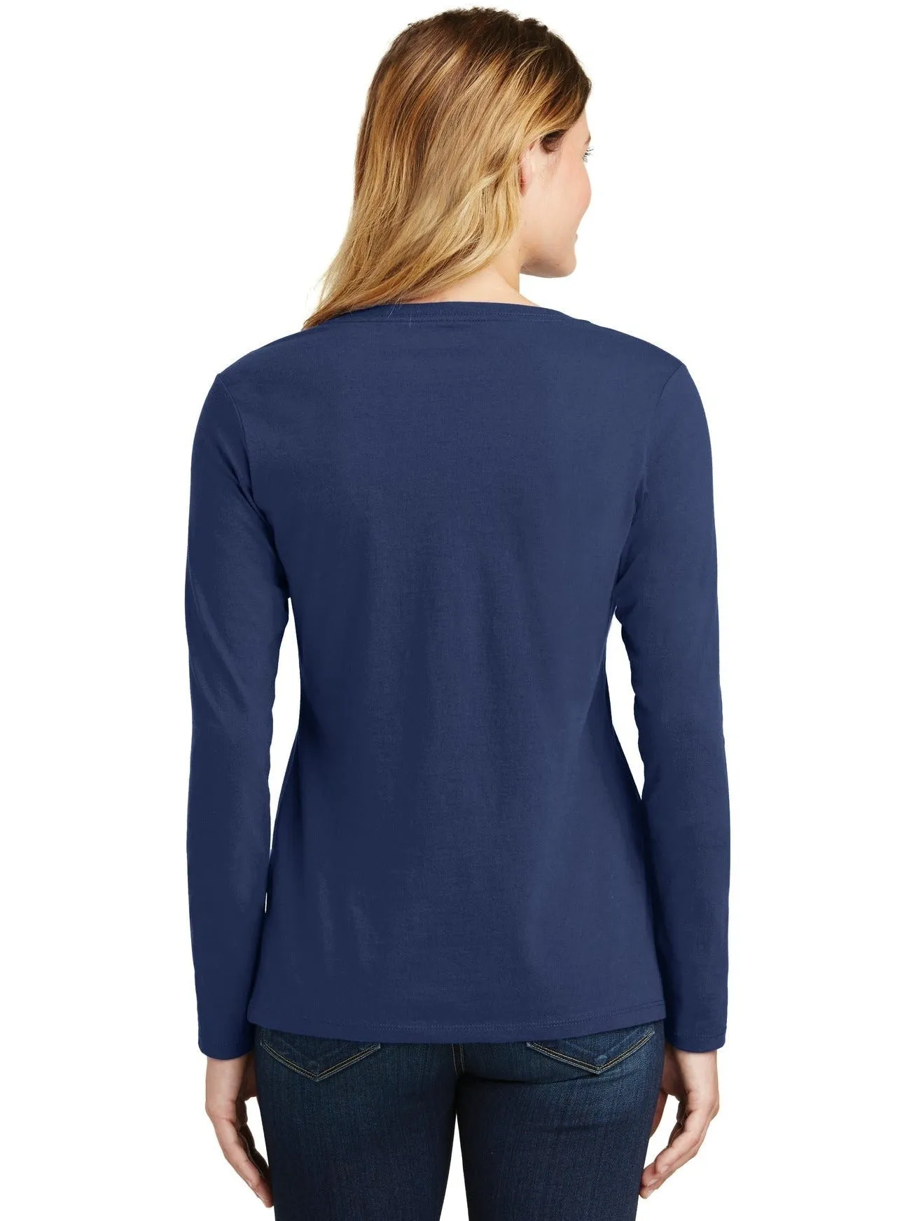 Port & Company Ladies Long Sleeve Fan Favorite V-Neck Tee