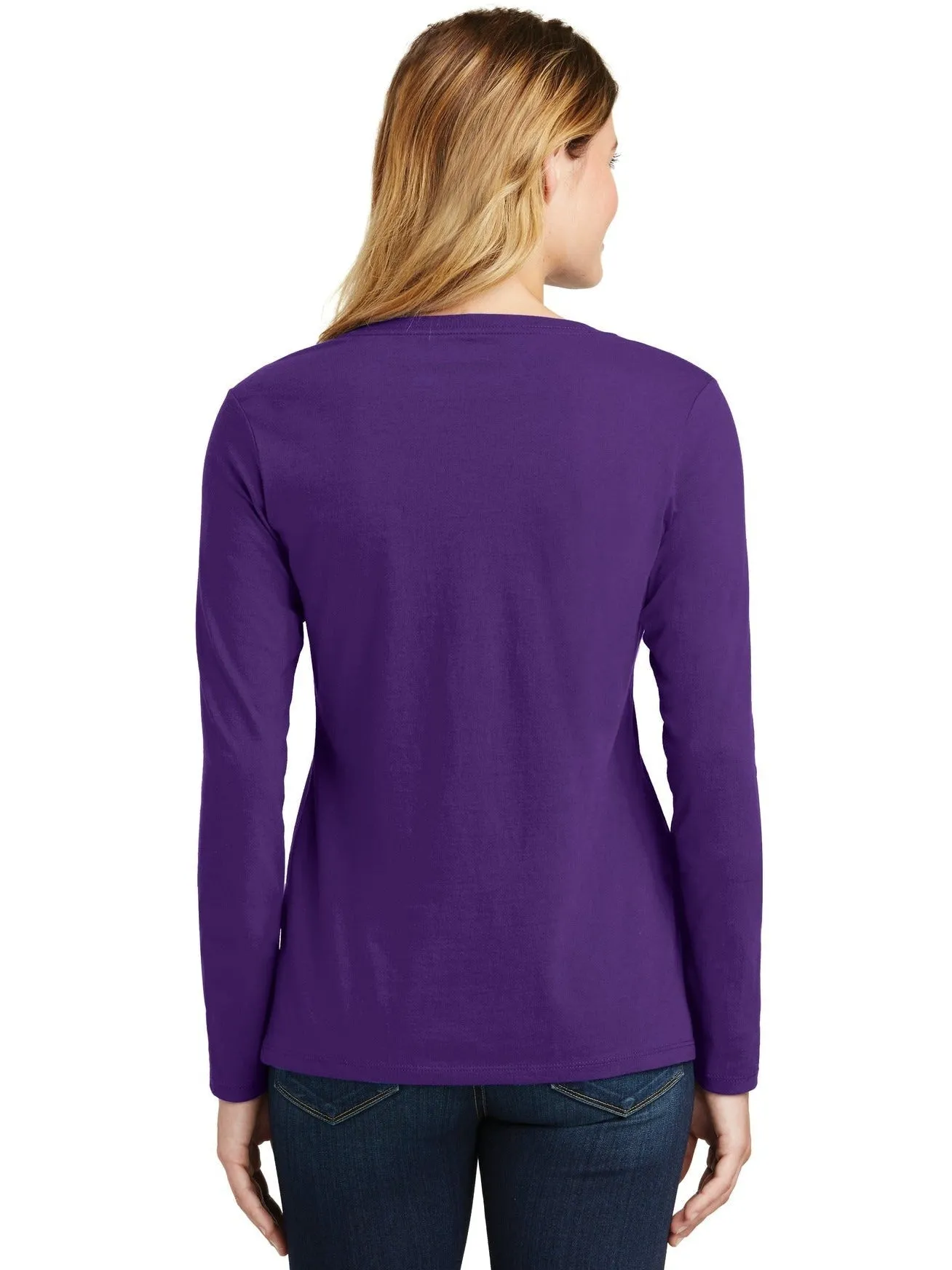 Port & Company Ladies Long Sleeve Fan Favorite V-Neck Tee