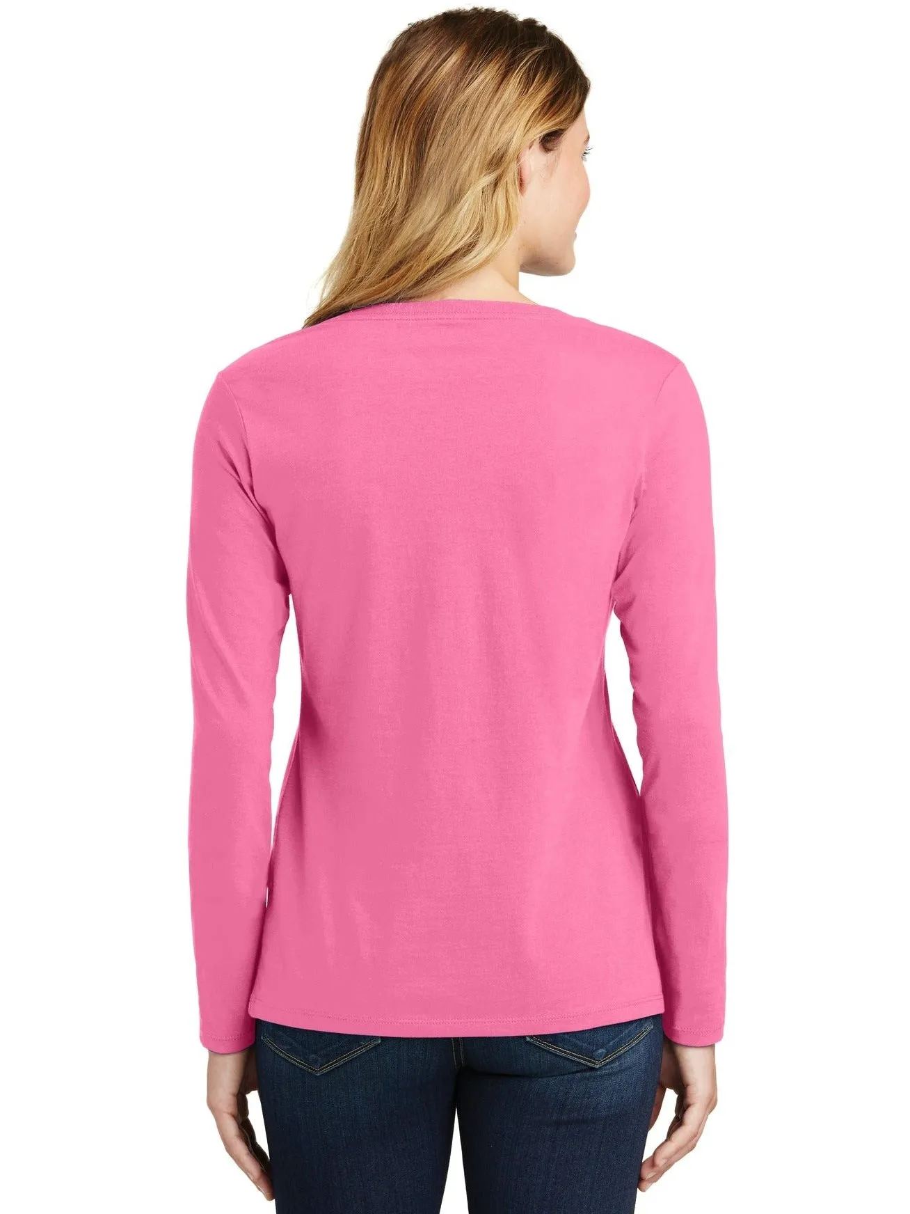 Port & Company Ladies Long Sleeve Fan Favorite V-Neck Tee