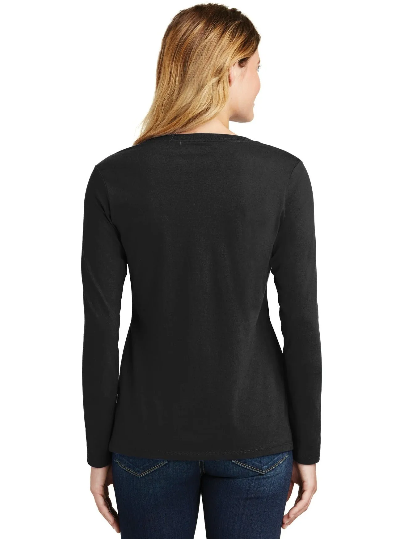 Port & Company Ladies Long Sleeve Fan Favorite V-Neck Tee