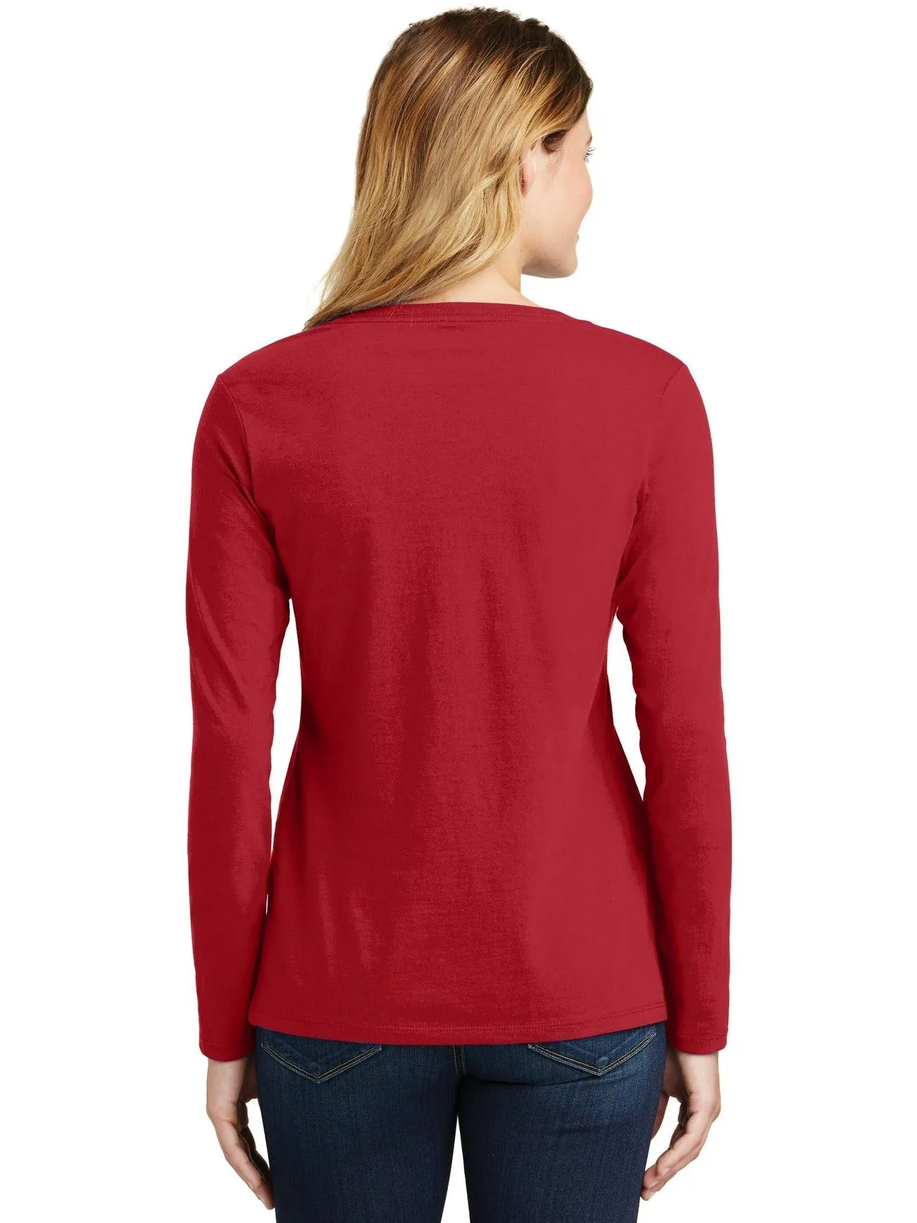 Port & Company Ladies Long Sleeve Fan Favorite V-Neck Tee