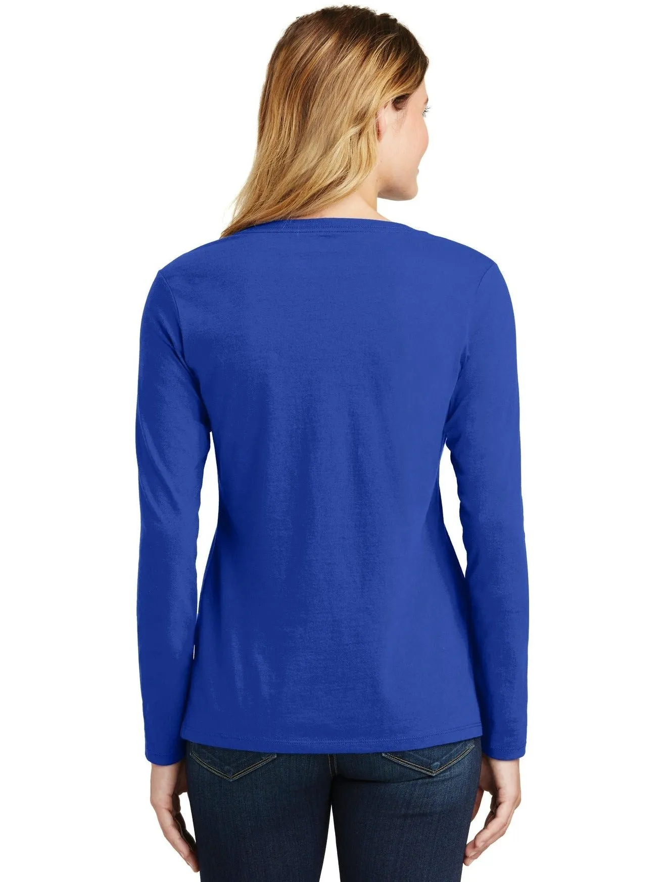 Port & Company Ladies Long Sleeve Fan Favorite V-Neck Tee