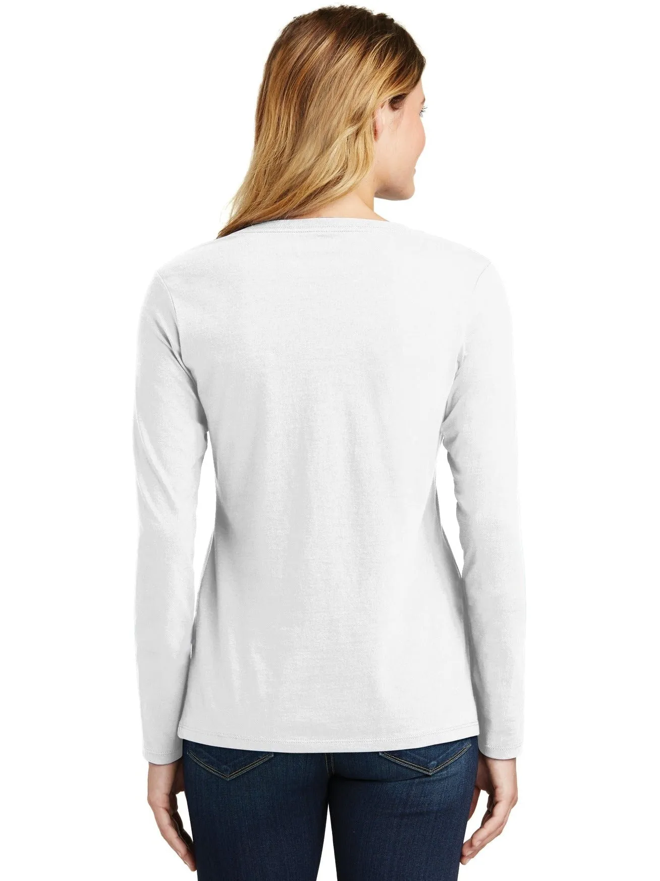 Port & Company Ladies Long Sleeve Fan Favorite V-Neck Tee