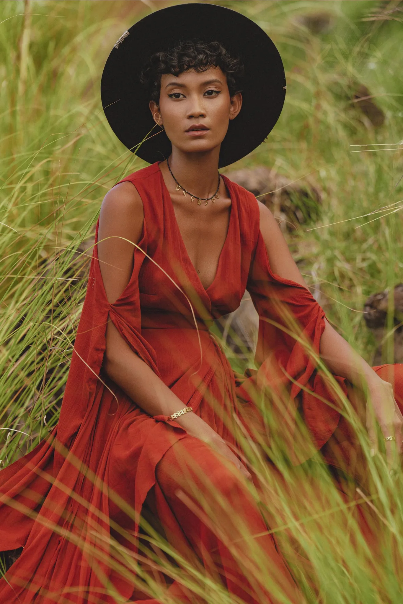 Red Rose Makosh Goddess Dress • Boho Fairy Wings Dress • Light Cotton Formal Dress