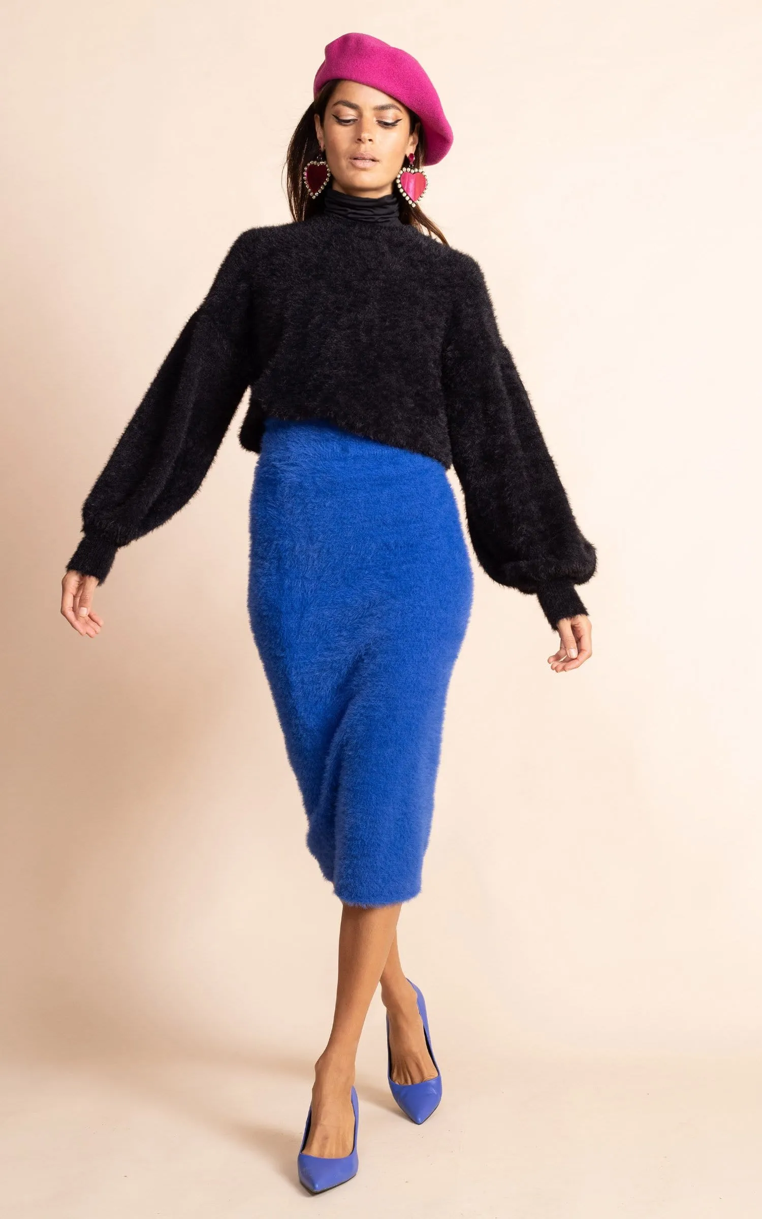 Rosaline Midi Skirt in Blue