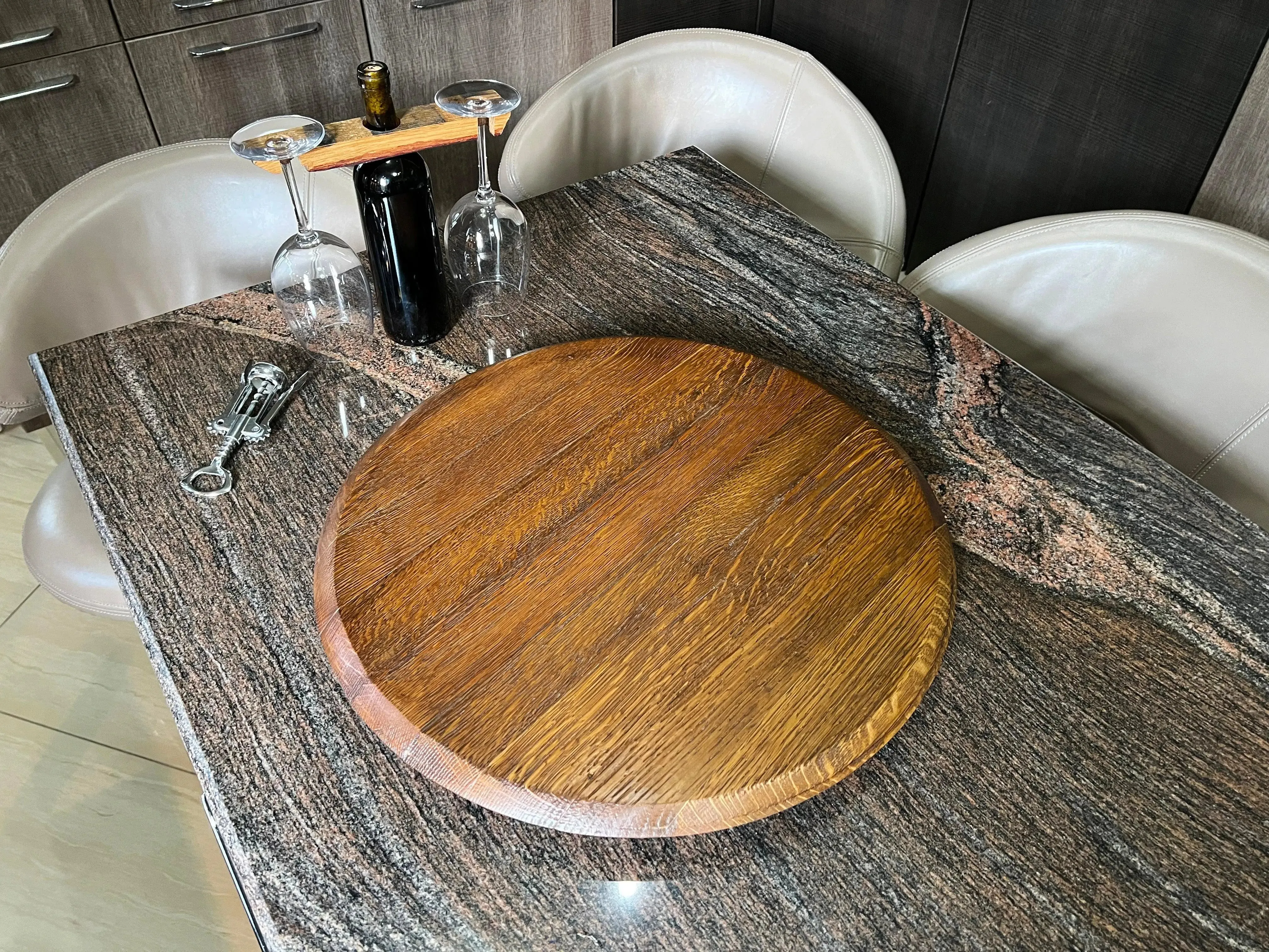 Rotating Wine Barrel Lazy Susan