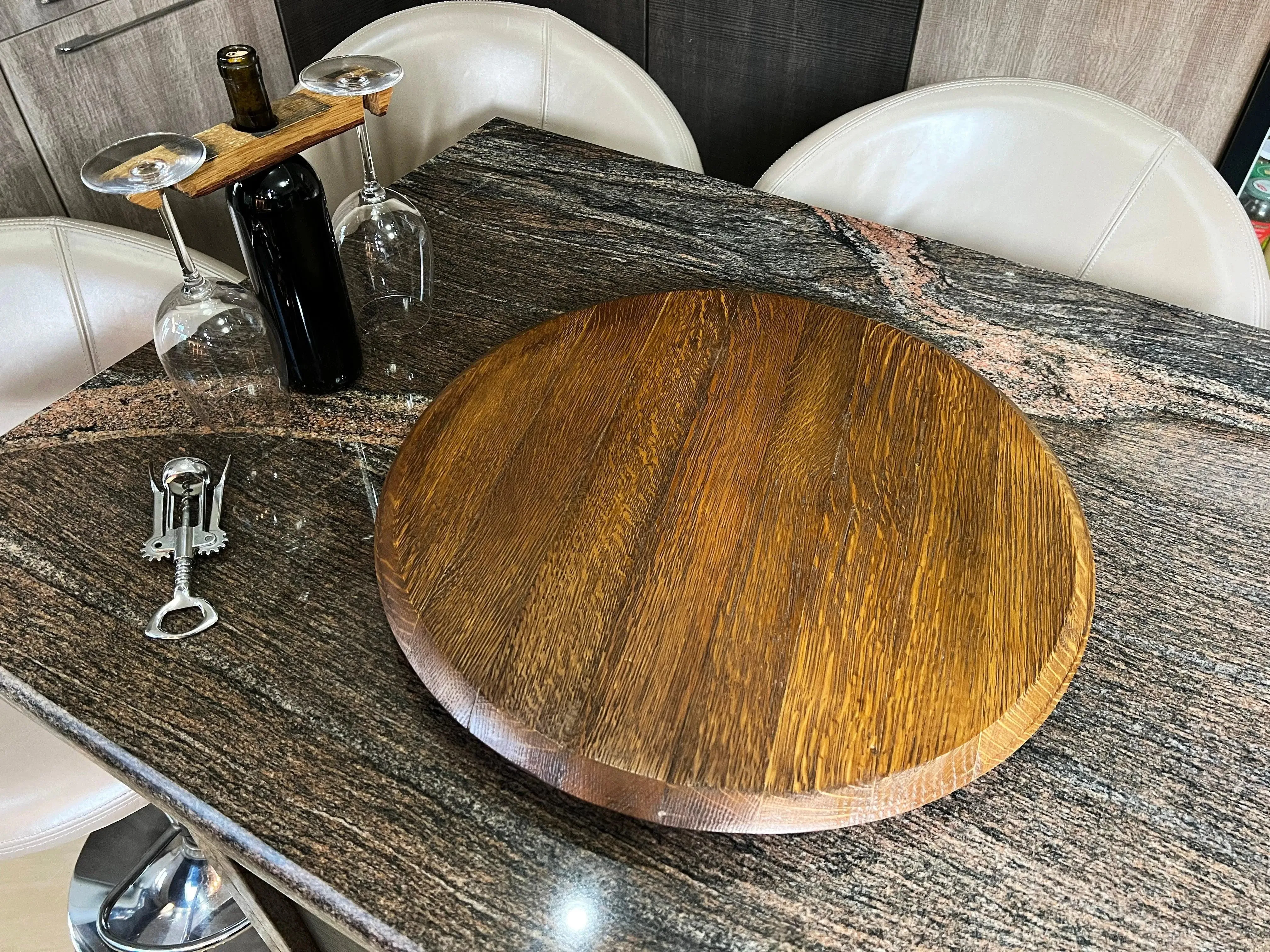 Rotating Wine Barrel Lazy Susan