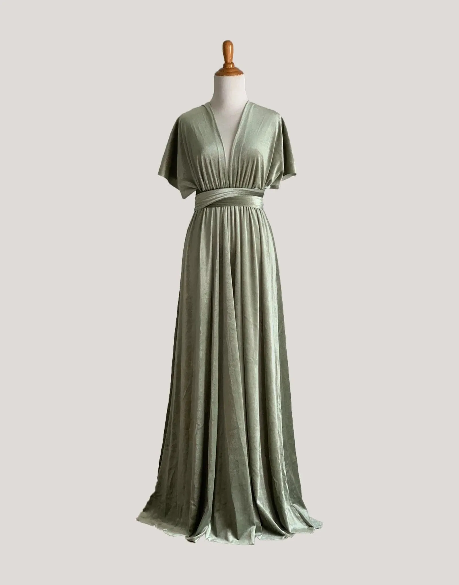 Sage Velvet Infinity Dress/ Wrap Convertible Bridesmaid Dress,Y20-29