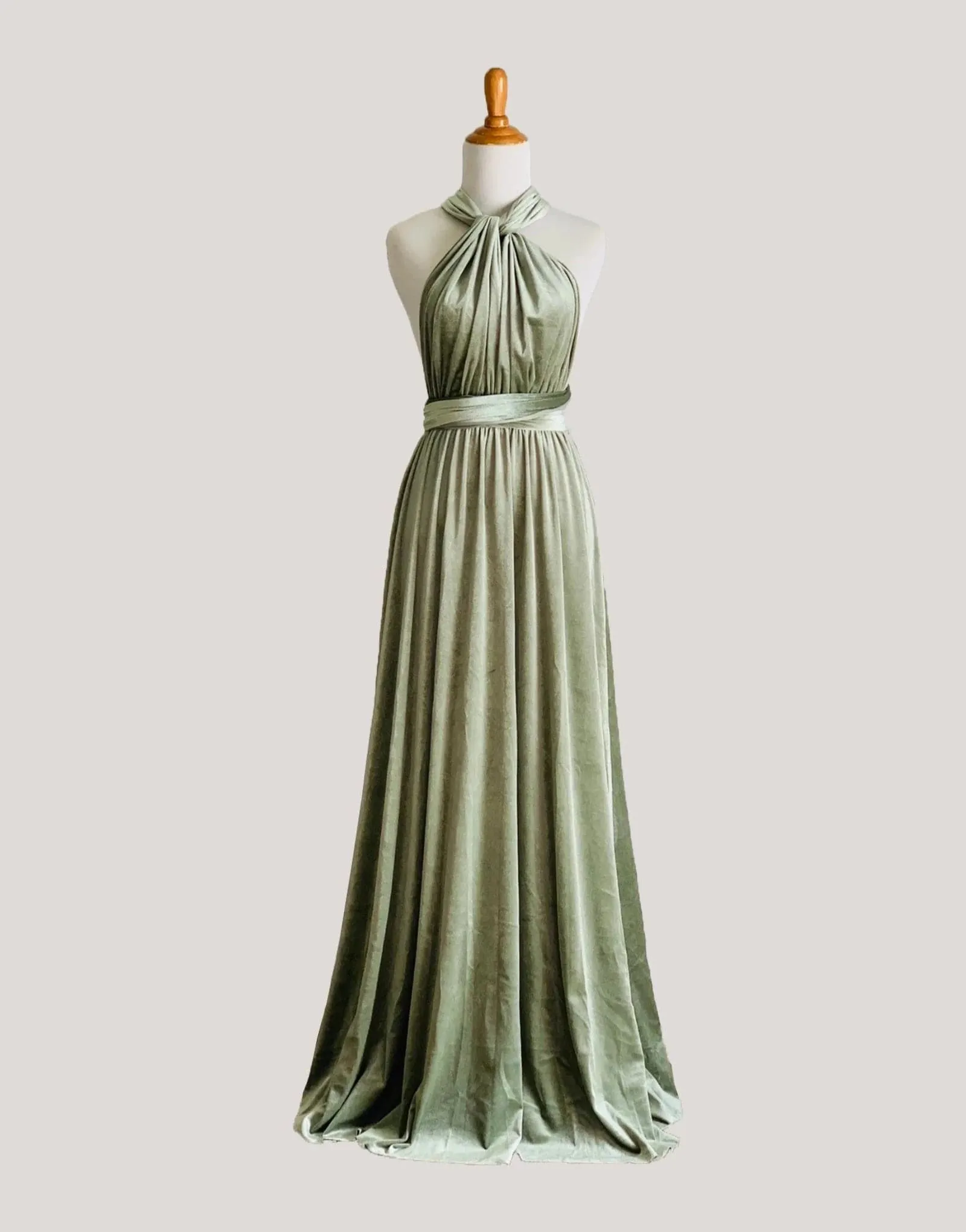 Sage Velvet Infinity Dress/ Wrap Convertible Bridesmaid Dress,Y20-29