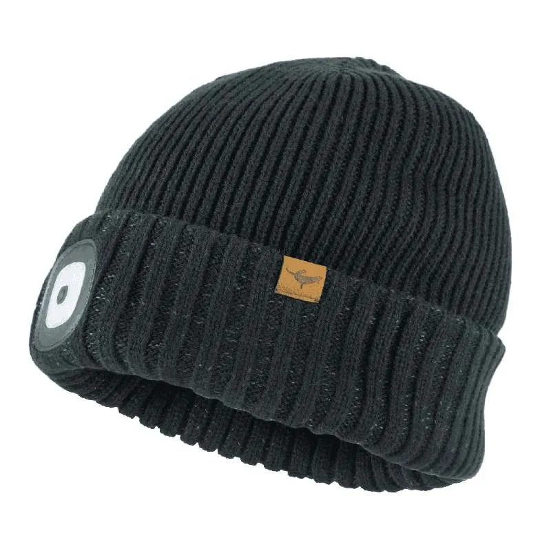 SealSkinz Heydon Waterproof LED Roll Cuff Beanie - Black