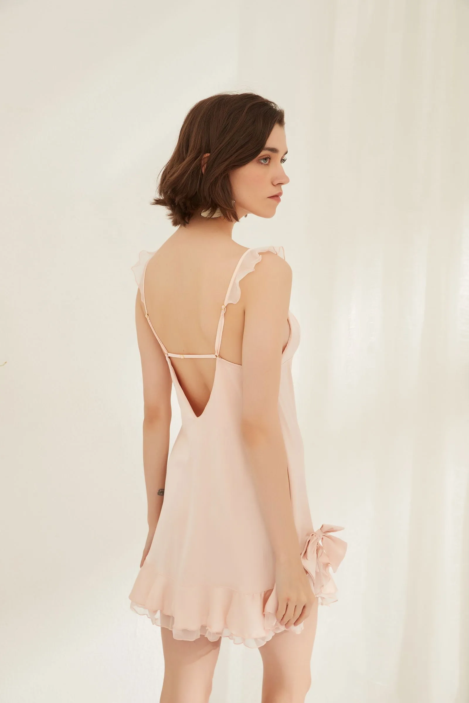 Sexy Cozy Flowy Pink Slip Nighdress