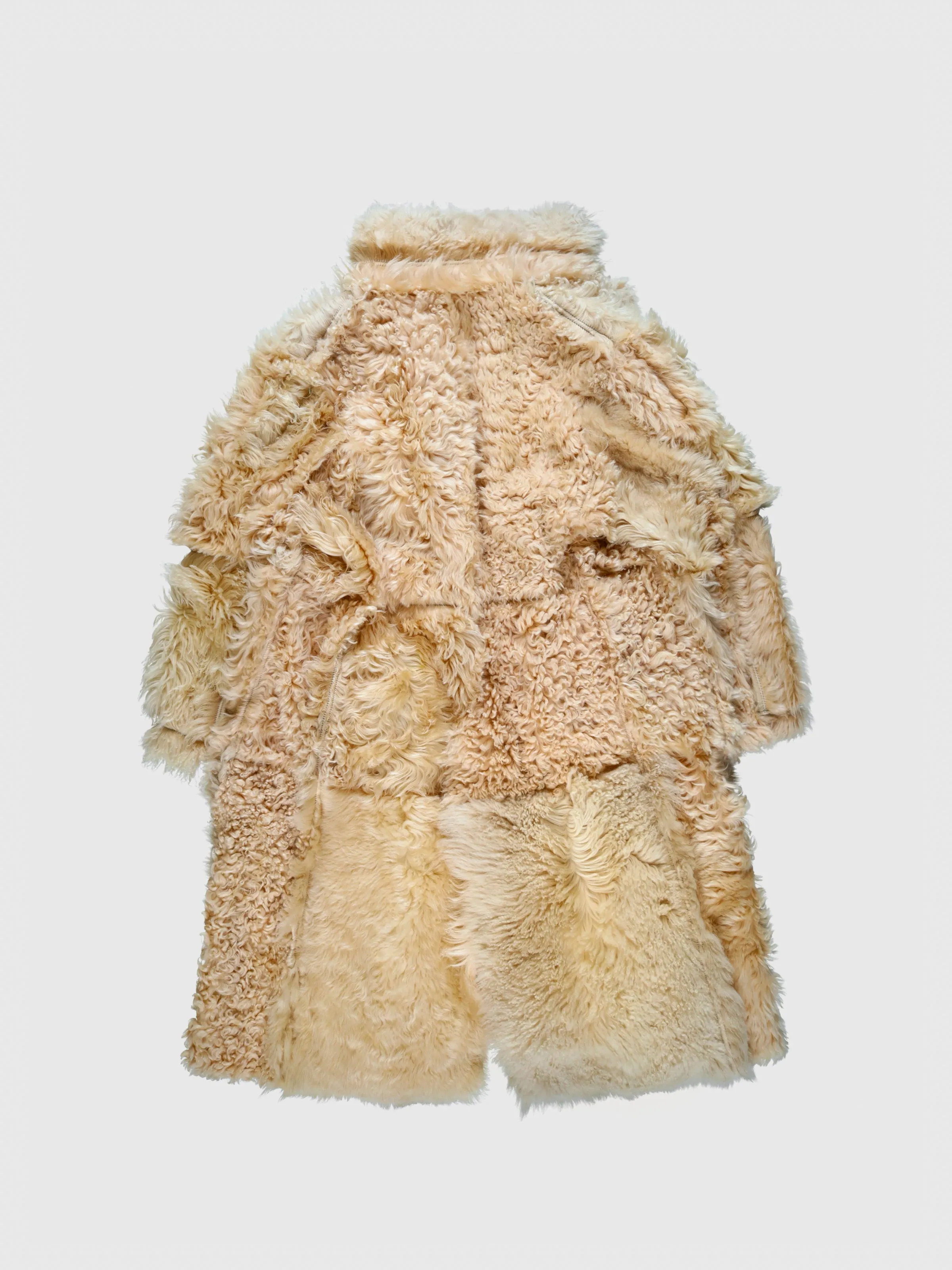 Shearling Long Hair Johan Trench in Sand