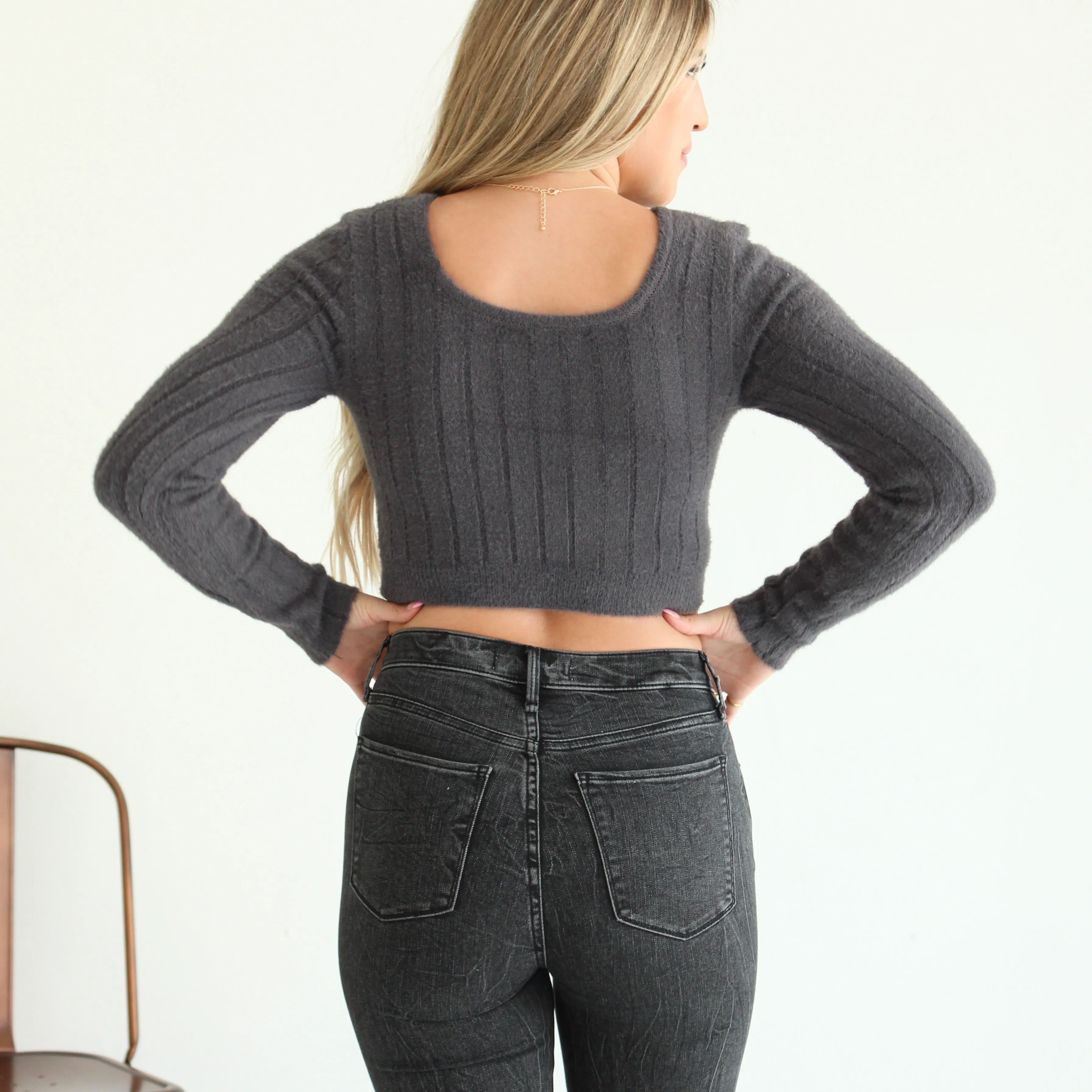 Soft Mohair Cropped Sweater