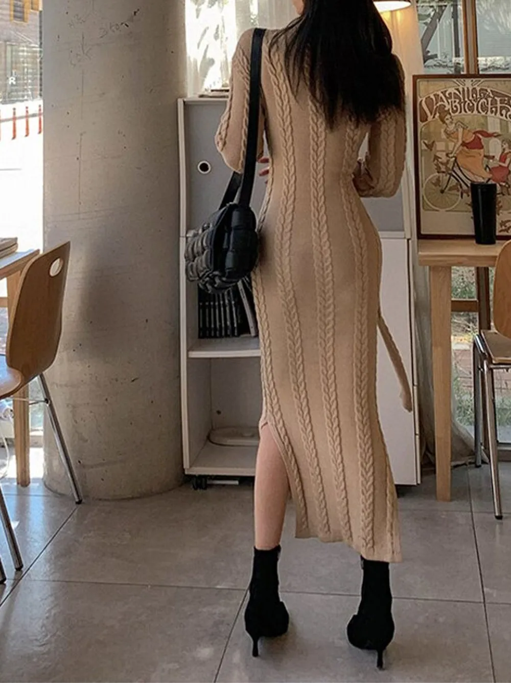 SOLINE Cable Knit Maxi Dress